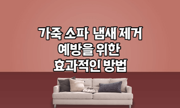 가죽 소파 냄새 제거와 예방을 위한 효과적인 방법